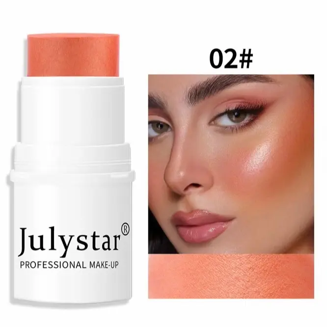 JULYSTAR SHADE #3. . 4-in-1 Cosmetic Makeup Stick, Smooth Highlighter Cream with Radiant Luminous Shimmer for Easy Blending