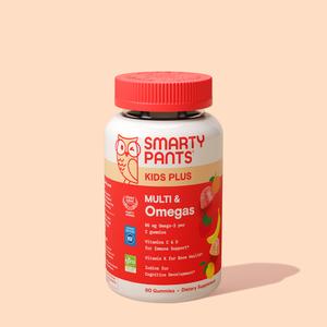 SmartyPants Kids Plus Multi & Omegas 60 Gummies Multivitamin for Kids Growth Development with Omega-3 DHA EPA Vitamin C D3 B12 A K1 & Folate - Healthcare