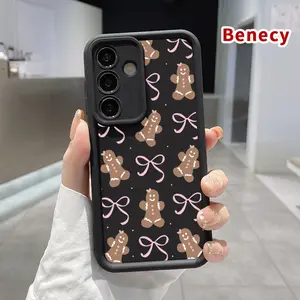 Phone Case Compatible with Samsung Galaxy S23 Ultra S24 Plus S25 S22+  Gingerbread Bow Delight Pattern Anti-Scratch Shockproof TPU Bumper Drop-proof Cover Cellphone Protective Casing