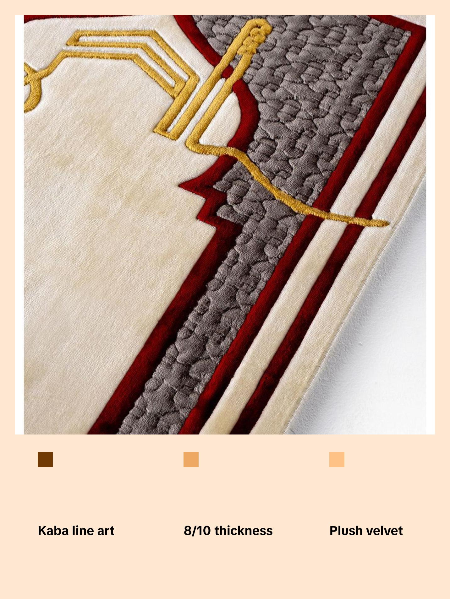 Sukoon Plush Velvet Islamic Prayer Rug - Grey