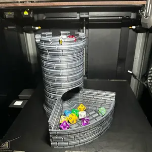 3D Printed Castle Dice Tower, Two Parts, Tower and Base, Tabletop Gaming Accessory
