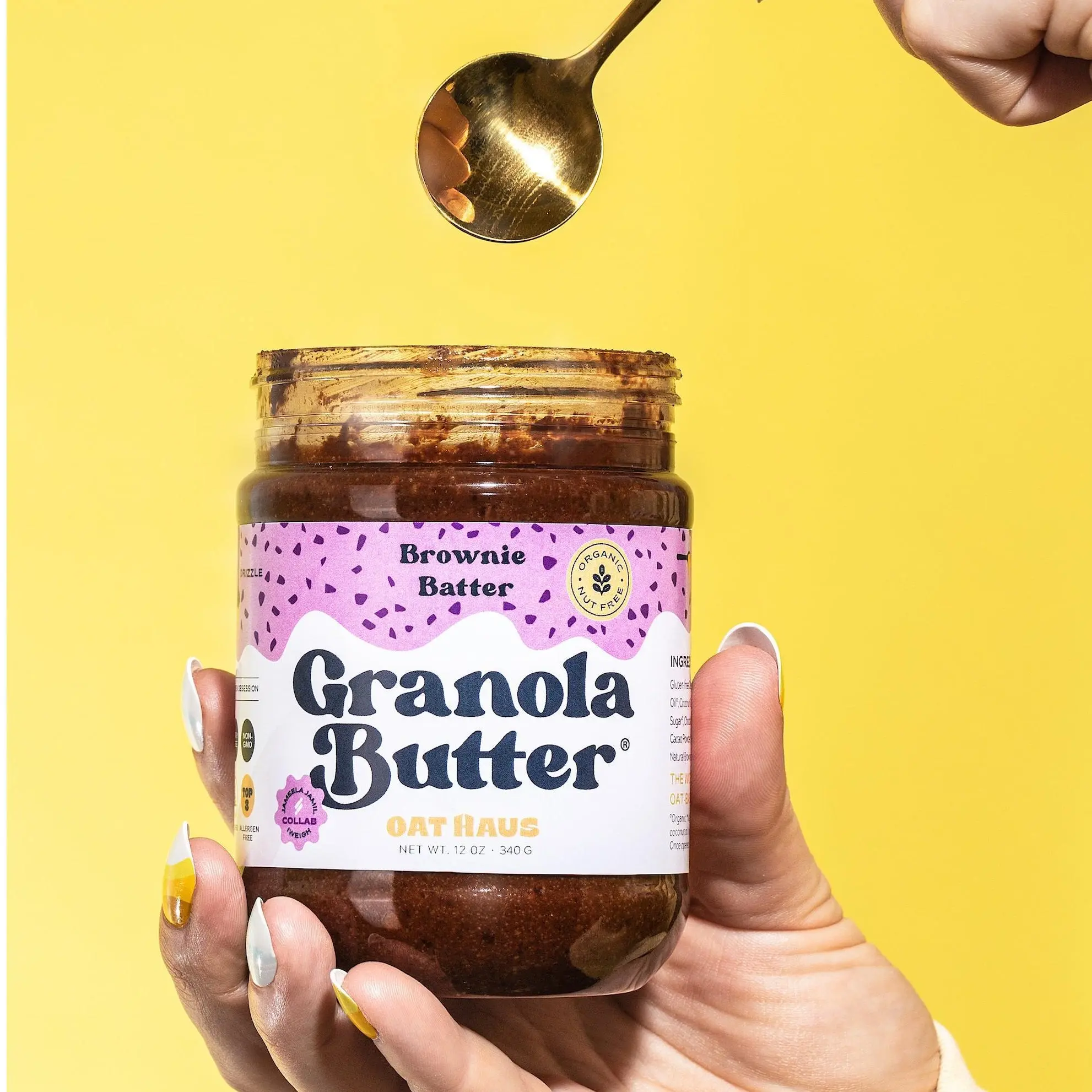 Oat Haus Natural Flavor Brownie Granola Butter - Coconut, Sugar-Free, GMO-Free, Dark Chocolate Cacao, Olive Oil, Versatile Healthy Pantry Snack Spread