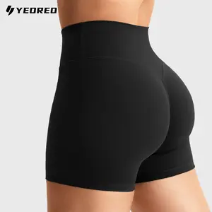YEOREO Women's Biker Shorts 2.5" /4.5" No Front Seam Elysina High Waist Hidden Scrunch Workout Gym Yoga Running Shorts