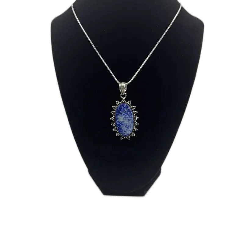 Lapis Lazuli Pendant from India - Authentic Gemstone Necklace for Women