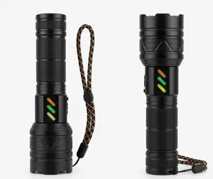 2026 Super Bright Rechargeable Zoom Flashlight 1200LM Long Range 500-800M Portable LED Tactical Torch USB Charging Emergency Rescue Light Waterproof Outdoor Camping Hiking Security Lantern