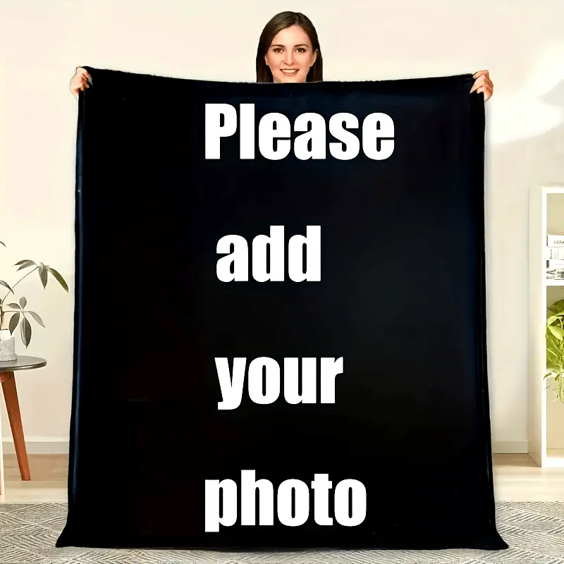 1 Piece Custom Photo Personalized Family Blanket-Ideal Gift for Holidays, Birthdays and Commemorative Events-Warm and Comfortable, Suitable for Family, Travel and Office All Year round Use