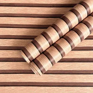 Vintage Lattice Wood Grain PVC Decorative Wallpaper, Waterproof Moisture-Proof Self-Adhesive, Removable for Home Hall TV Wall Decor