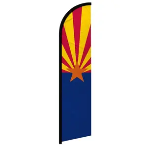 Super-Knit Poly Windless Arizona Banner Flag - 11.5x2.5 ft Curved Shape, Outdoor Display, Home Supplies Festive Party Backdrop Decoration
