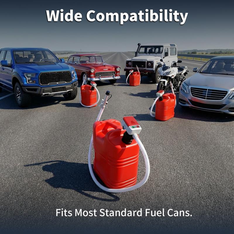 orimetre Automatic Fuel Transfer Pump with Auto-Stop, 51'' Extra Long Hose, 3.2 Gallon per Min, Battery or USB Powered, 4 Can Adapters, Fast and Safe Portable Gas Can Pump for Oil, Diesel,Gasoline.