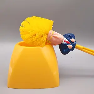 2 Sets A Donald Trump Toilet Brush with A Stand, A Funny Prank Gift Suitable for Giving to Friends And Family. A Unique Presidential-level Bathroom Cleaning Tool Perfect Novelty Prank Political Gift Makes The Toilet Clean A Metal Restroom Plastic Mount