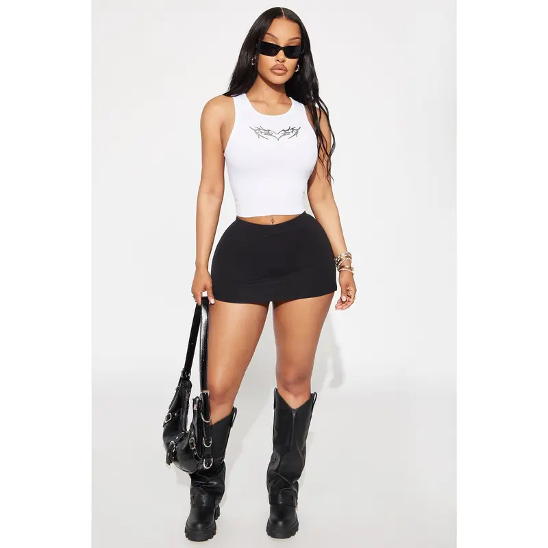 Quinn Jersey Micro Mini Skort - Black