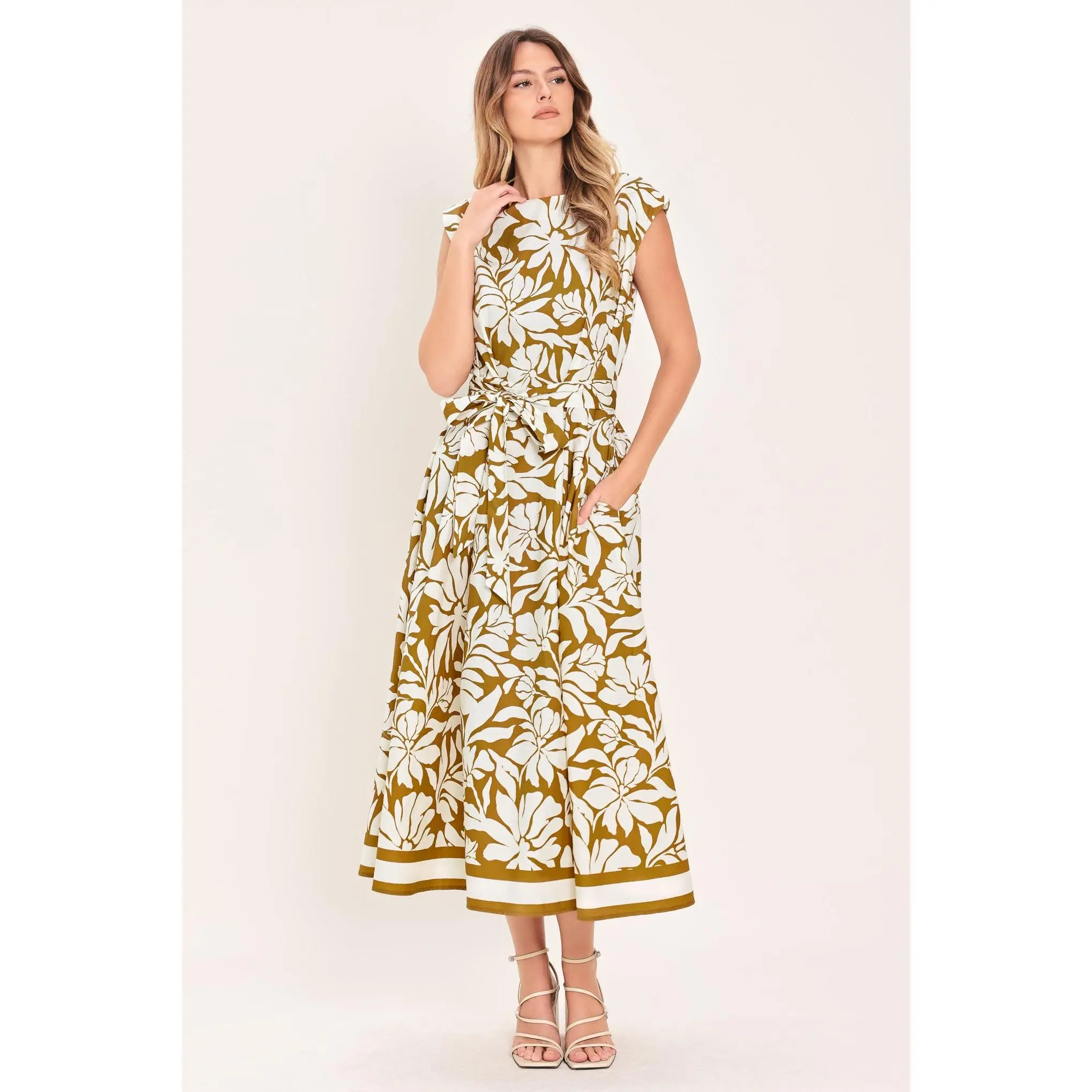 MARIGOLD HAVEN WOVEN MIDI DRESS