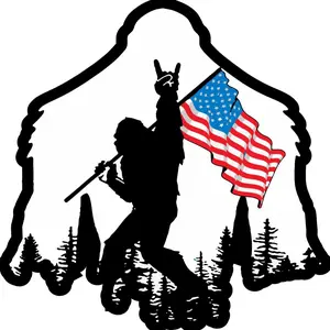 Bigfoot American flag sasquatch sticker car truck laptop Bigfoot American flag sasquatch sticker car truck laptop