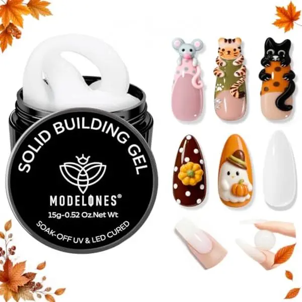 modelones 3D Sculpting Gel, Milky White Solid Nail Builder Gel