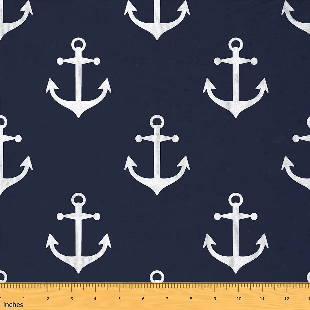 Anchor Decor Fabric by The Yard,Nautical Marine Sea Adventure Theme Upholstery Fabric,and Home DIY Projects,Ocean Coastal Decorative Waterproof Fabric, Polyester Fabric, Anchors Print