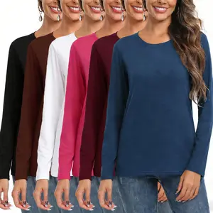 【Limited time deal】【Fast Shipping】Women's Loose Fit Long Sleeve Crewneck Tops - Basic Casual Shirts for Layering