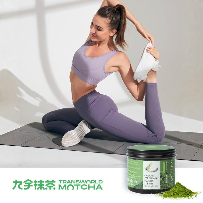 Organic Ceremonial Grade Matcha Green Tea Powder-1.41oz-40g-First Harvest-No Additives-Unsweetened-100% Pure Premium-For Drinking-Tin Containe