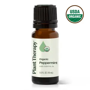 Plant Therapy Organic Peppermint Essential Oil, USDA Certified Organic, Undiluted, Natural Aromatherapy, for Diffuser, Skin, Hair