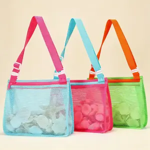 Mesh Beach Bag with Zipper – Sand-Resistant & Quick-Dry Shell Bag for Kids, Pool & Seaside Toys