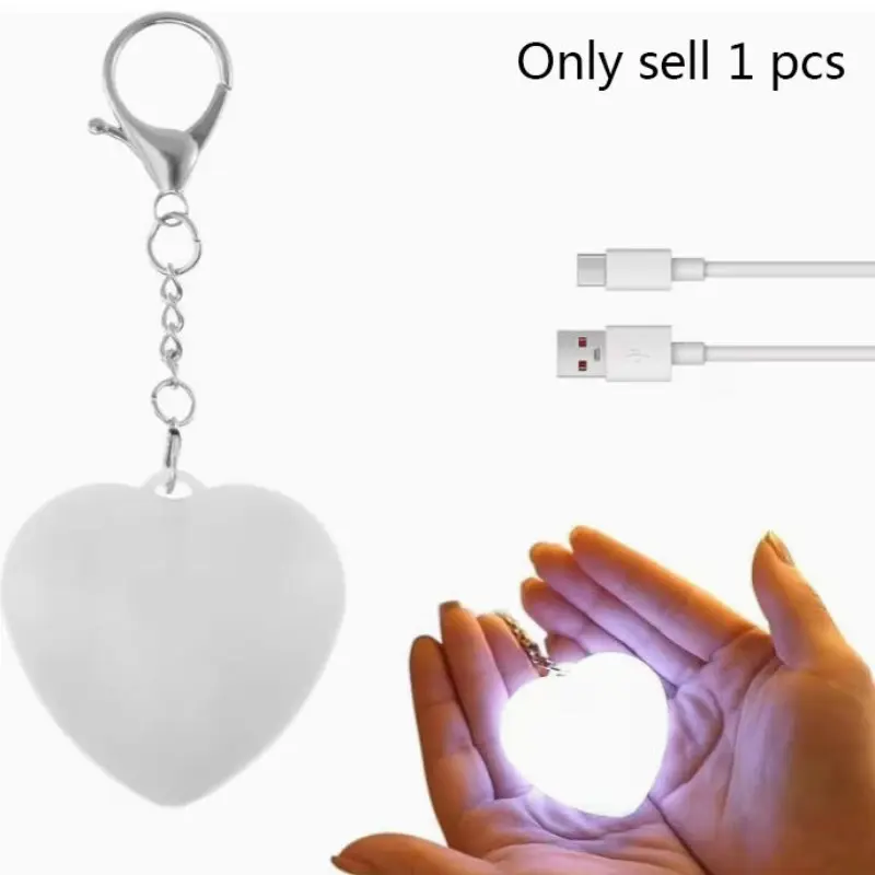 Heart Touch Control Bag Light Keychain Lamp, Portable Keychain Light, Hanging Handbag Key Chain, Internal Lighting, Lithium Ion Batteries Included, Keychain Flashlight