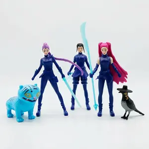 Five-piece witch hunter doll set, anime action figure, role-playing character model, desk decoration, highly suitable for home and office decoration. A beautiful toy, deeply loved.