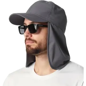 UPF 50+ Waterproof Sun Hat - Packable Unisex Baseball Cap with Neck Flap for Beach, Golf, Hiking, Fishing & Running