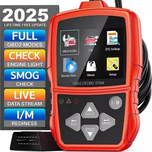 DT60 OBD2 Scanner Check Engine Code Reader Car Diagnostic Tool for OBDII Protocol Cars Since 1996, Lifetime Free Updates