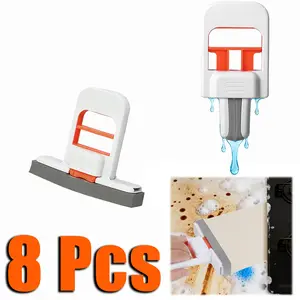 Portable 4/8‑Pack Mini Self‑Squeezing Sponge Mop, Compact Desktop Cleaning Brush for Kitchen Backsplashes, Shower Doors & Bedroom Dressers