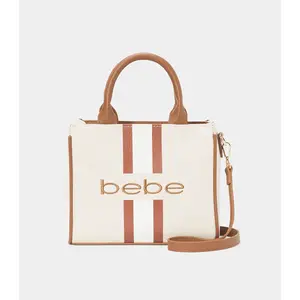 BEBE PAISLEY MINI CANVAS SATCHEL (CARAMEL)