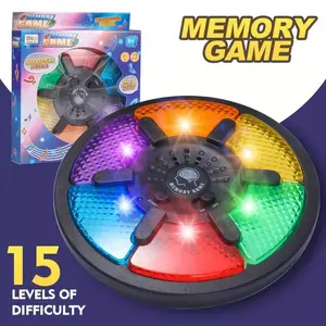 Colorful Memory Game Toy, 1 Box Fun Memory Training Toy, Game Board with LED Lights and Sound Effects, 15 Levels of Difficulties, Thinking Training Game Machine, Family Game, Tabletop Games