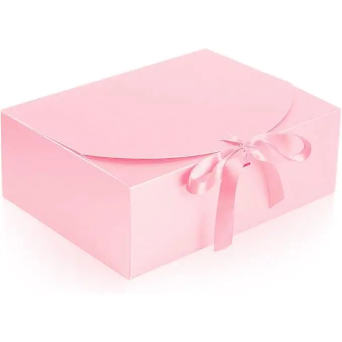 12 count  Boxes with , 10x7.5x3.5 Inch Paper  Box, with Ribbon, Bridesmaid Proposal Box for Wedding, BirthdayPackaging, Present ()