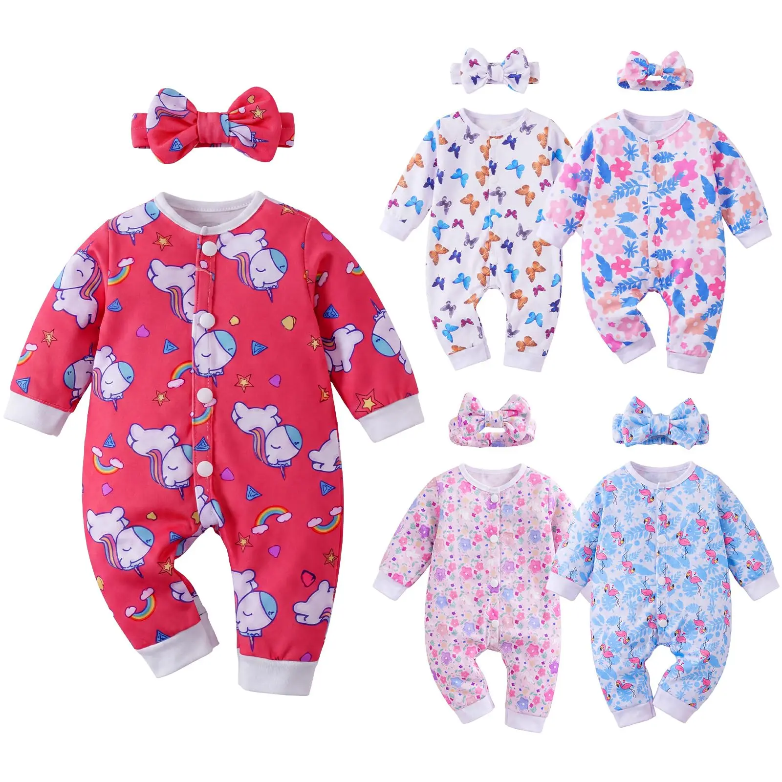 BABESIDE Reborn Baby Doll Clothes for 17-22 Inch Dolls, 5 Sets Baby Doll Clothes Outfits Accessories - Romper Suit and Headband for Baby Doll Boy&Girl Kids Age 3+ Gift