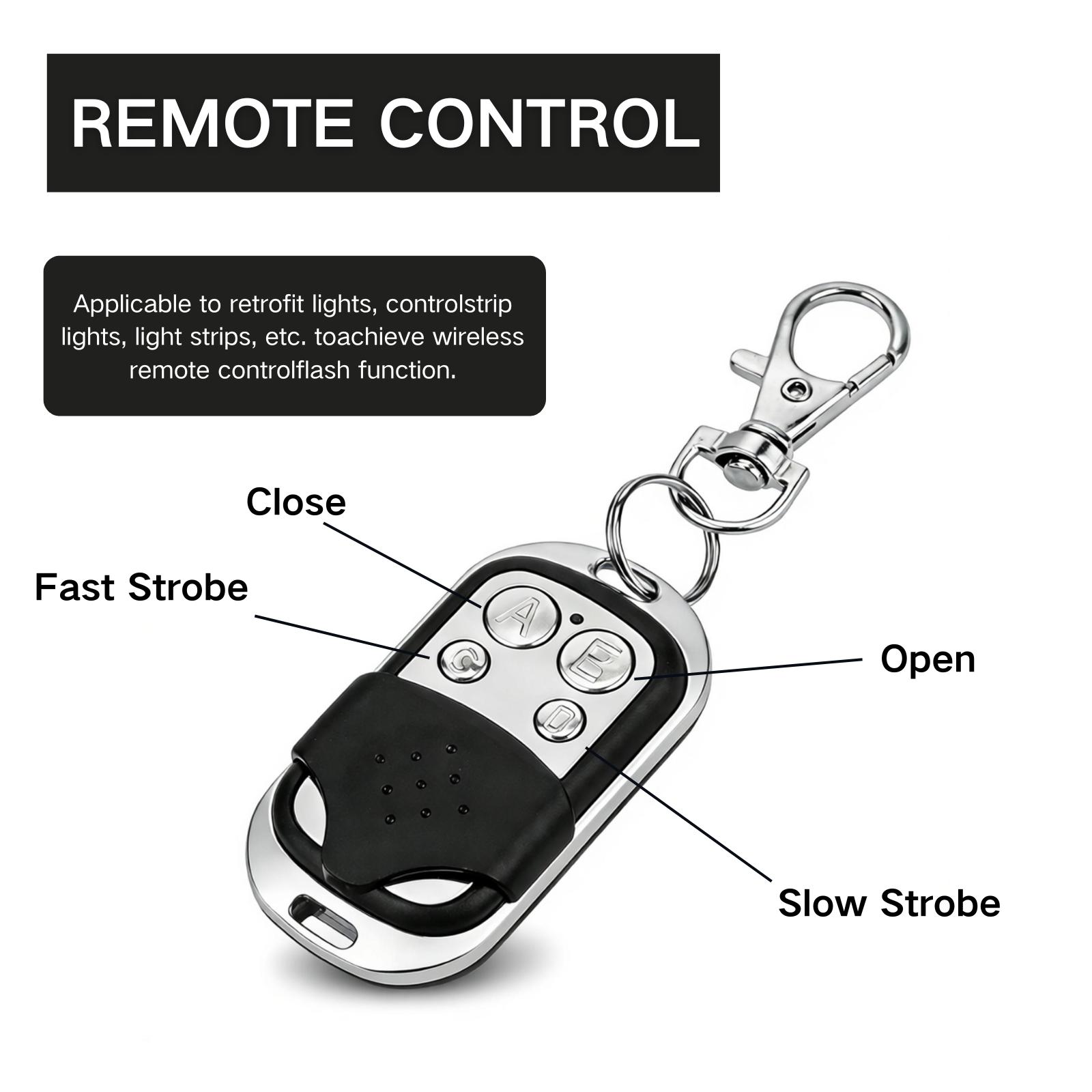 Sunpie Remote Control Wiring Harness Kit for Rock Lights, In-line Fuse Holder,4 Leads,ON-OFF-Strobe , DC12V-16V Sunpie Remote Control Wiring Harness Kit for Rock Lights, In-line Fuse Holder,4 Leads,ON-OFF-Strobe , DC12V-16V