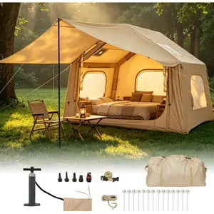 Garvee Spacious Inflatable Camping Tent for 6 People - Quick Setup with Skylight and Canopy - Durable Outdoor Shelter - Large 8 Square Size