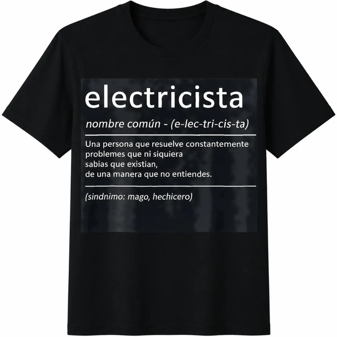 Men's Matching Breathable Casual Short-Sleeve Crew Neck Top - Spanish Electrician Humor, Playful Electrical Terms, Unisex, All-Season, Collectible Sports & Outdoor Shirt