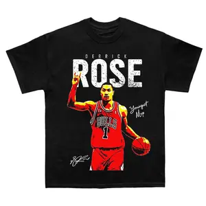 Derrick Rose Streetwear Basketball Tee Graphic Fan Shirt HY1428