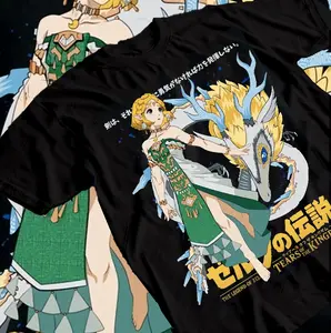 The Legend of Zelda T-shirt Link To The Past Graphic Print Black Shirt All Size Manga Anime Tee Shirt Graphic Tee | Retro Anime 90s Shirt