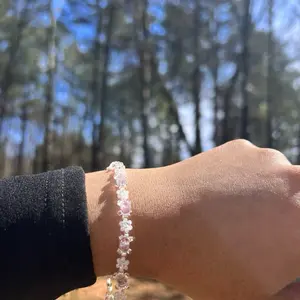 Daisy Decor with White, Silver, and Pink Accents bracelet