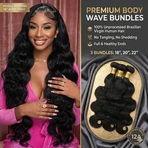 12A Grade Body Wave Human Hair Bundles 3 Pcs 100% Unprocessed Brazilian Virgin Hair Extensions tiktokshopspringglowup
