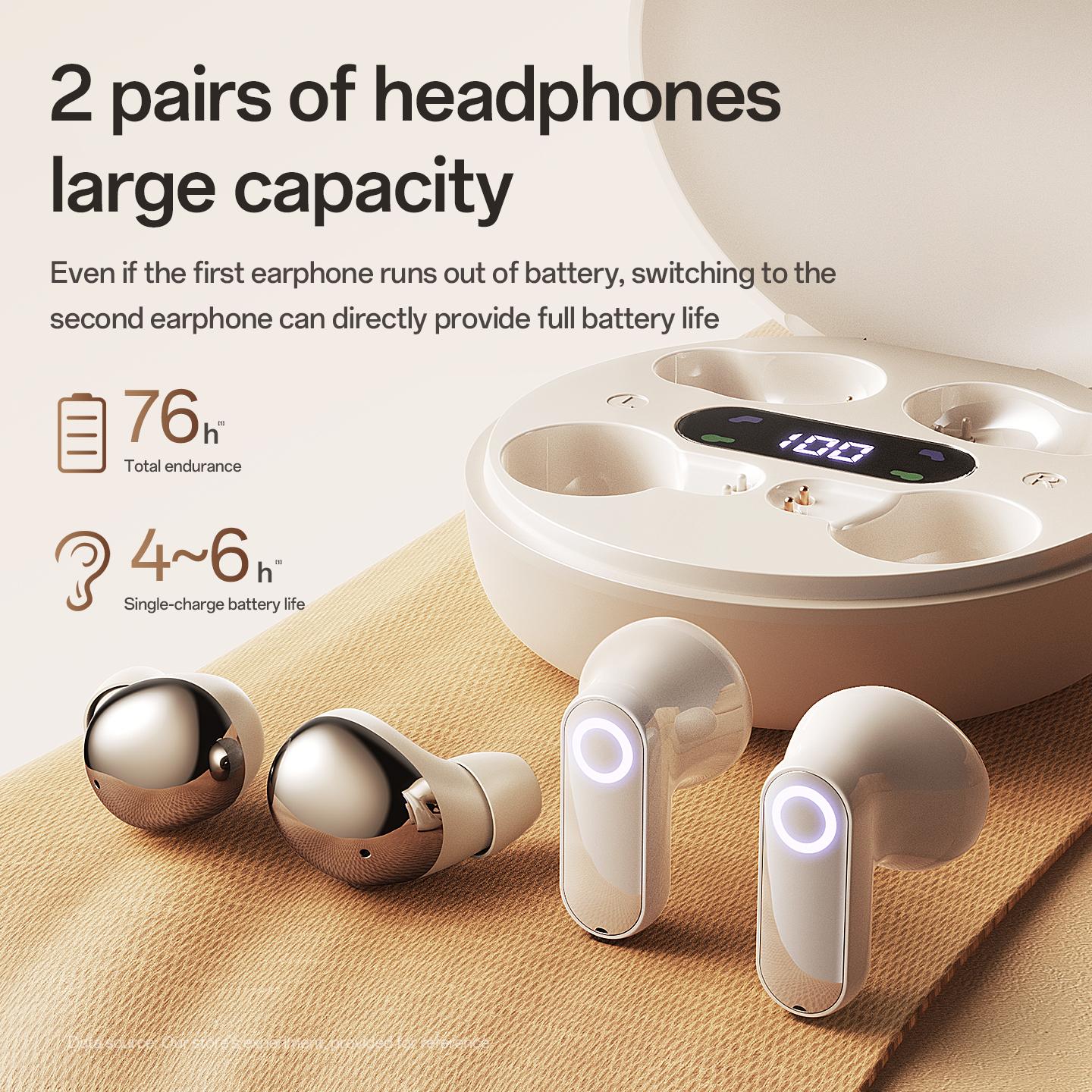 CHENRUIDA M166 2-Pack Wireless Bluetooth Earbuds: Compact, discreet sleep earbuds; waterproof over-ear headphones; multi-pack set; Bluetooth 6.0 earbuds with microphone; mini short-stem design; ideal for work, exercise, and sleep.