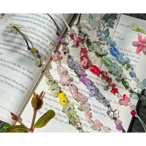 [NEW] Handmade Fish and Flowers Adjustable Bracelet – Floral Beaded String Bracelet, Cute Gift