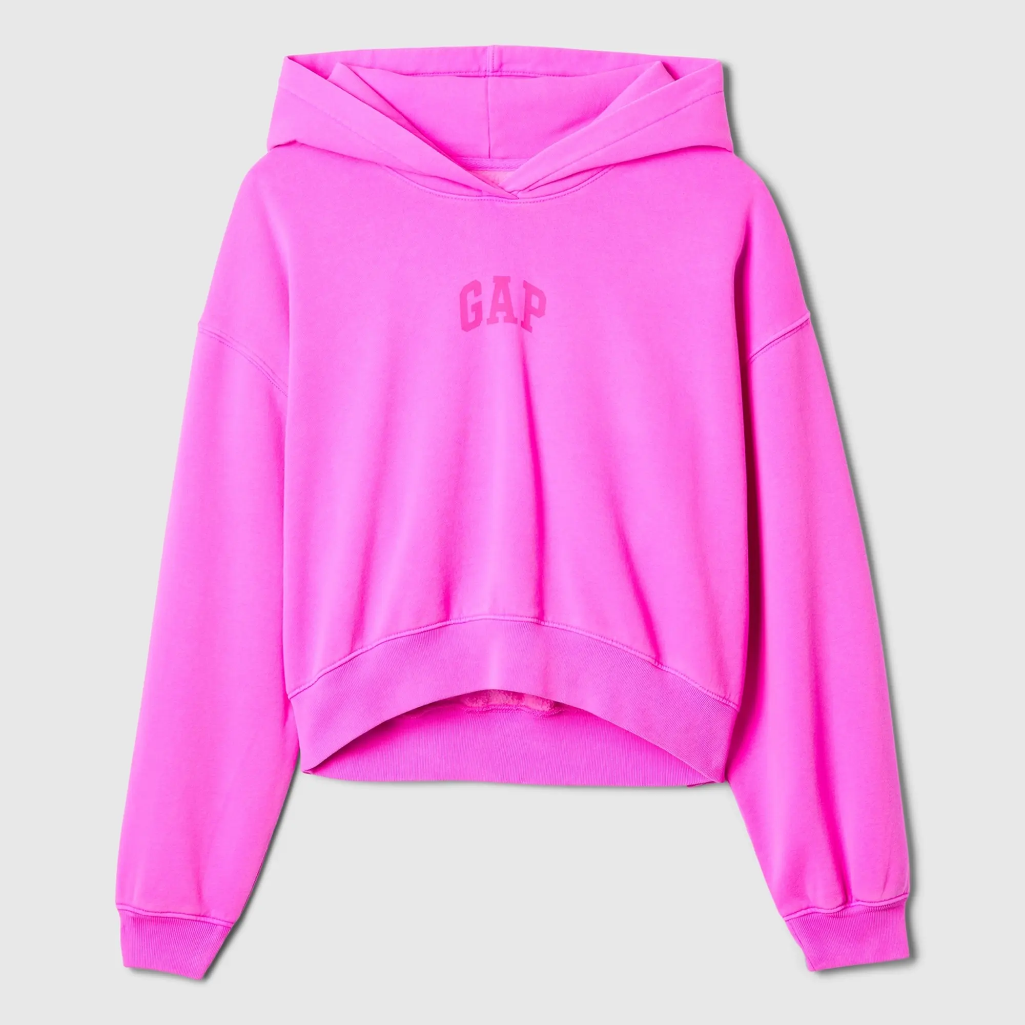 GAP Women’s Crop Hoodie - Soft Cotton-Blend Fleece, Oversized Fit, Long Sleeve, Hooded Neckline, Casual Oversized Sweatshirt With Hood