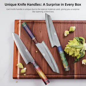 FINDKING 1pc 8 Inch Chef's Kiritsuke Knife, 440C Steel Blade, Perfect for Chopping, Slicing, and Dicing, Iridescent Series - Cooking, Food Cutting Modern