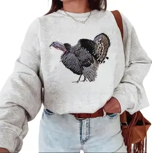 Retro Turkey Animal Lover Hunting Sweatshirt & Tshirt Turkey Vintage Fall Unisex Cotton Womenswear
