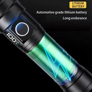 Rechargeable Flashlight 50000 Lumens Long Range Super Bright USB C LED Flashlight Long Life 5 Modes Powerful Zoomable Flashlights for