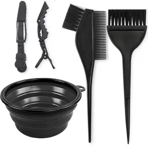5Pcs Professional Salon Hair Coloring Dyeing Kit, Hair Bleach Dit Hair Coloring Products with Hair Dye Brush, Hair Color Bowl, Hair Clips