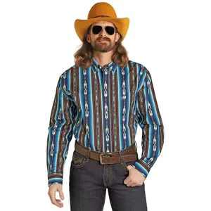 ROCK&ROLL MEN LONG SLEEVE SHIRT TEAL BMB2S07649