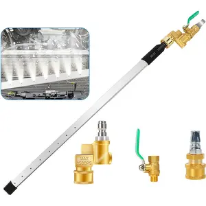 Upgraded 8 Hole Fan Nozzle Radiator Cleaning Wand,39"Radiator Cleaner Wand Large water flow, Water/Air Radiator Cleaning Tool for Water  Flush for , , RVs, Heavy Equipment