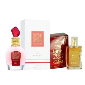 2 Pack of Musk Candy Rose Thameen Collection Eau de Parfum Spray for Women, 100ml by Lattafa and love Apple 50 ml perfume