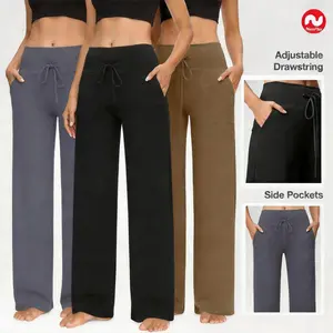 NunuFlex Women's Wide Leg Modern Loungewear Bottoms - Basic Breathable Soft Stretch Loose Pajama Pants, Casual Indoor-Outdoor Daily Sweatpants (Part of Pajama Set)